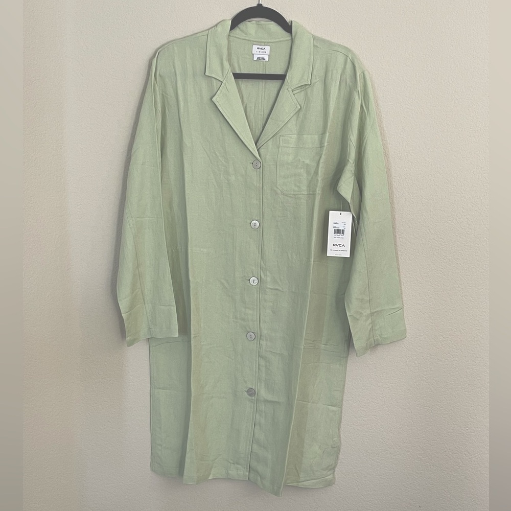 NWT - RVCA Linen Duster - Mint Green - Size L/12